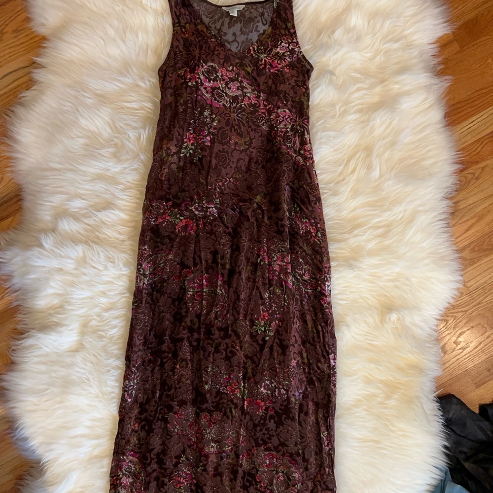 Sundance Brown Floral Lace Maxi Dress